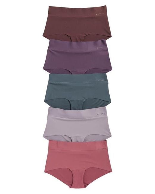 Danskin Purple Assorted 5-Pack Brushed Microfiber Hipster Briefs