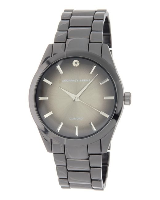 Geoffrey Beene Diamond Bracelet Watch in Gray for Men | Lyst