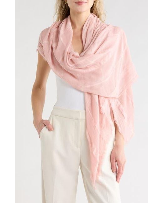 Nordstrom Rack Pink Lightweight Windowpane Scarf