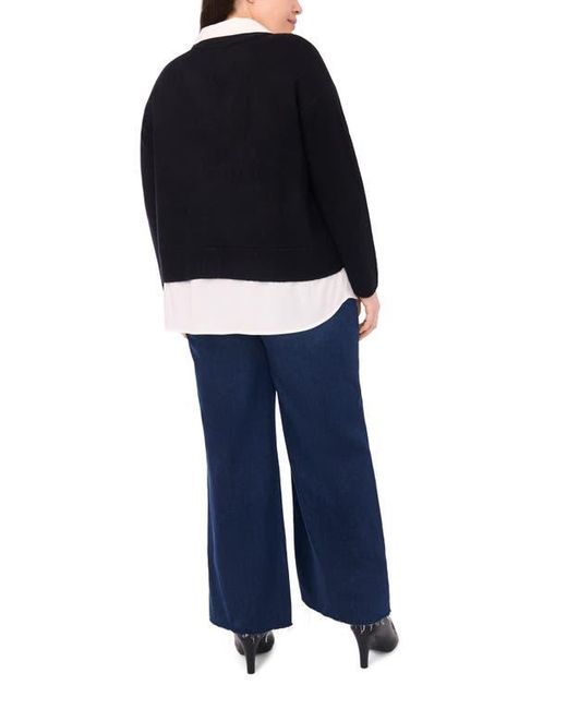 Halogen® Black Layered Look Sweater