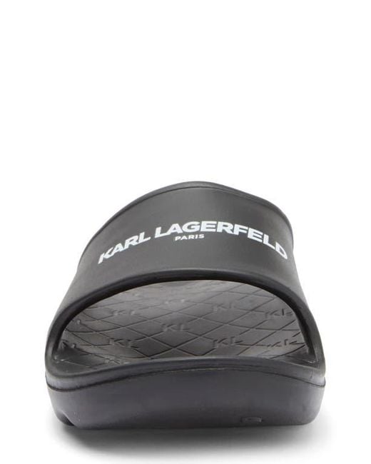 Karl Lagerfeld Gray Block Logo Slide Sandal for men