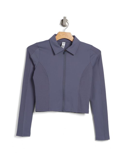 90 Degrees Blue Wonderlink Reese Collar Zip-up Jacket