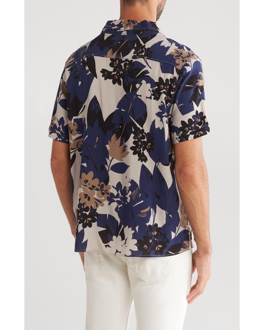 Abound Blue Tropical Collage Camp Shirt for men