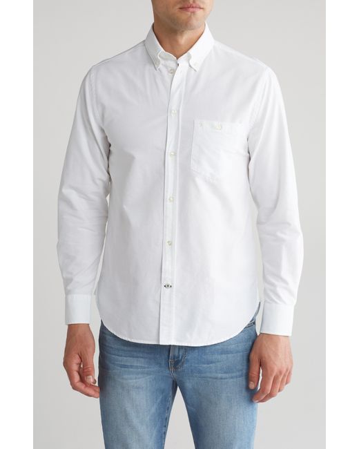 7 For All Mankind White Oxford Button-down Shirt for men