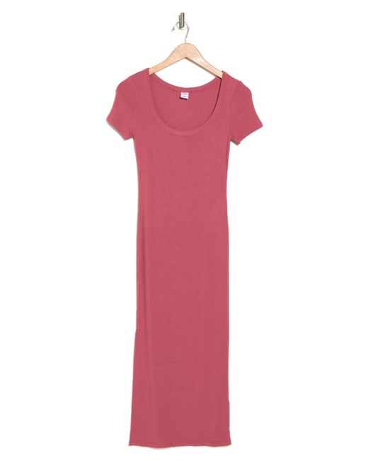 Melrose and Market Pink Rib T-shirt Midi Dress