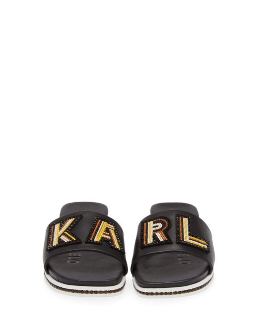 Karl Lagerfeld White Jeslyn Slide Sandal