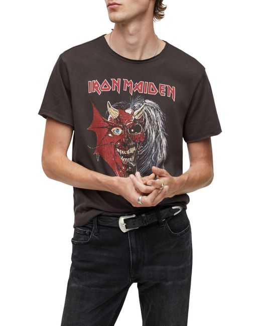 John Varvatos Black Iron Maiden Graphic T-Shirt for men