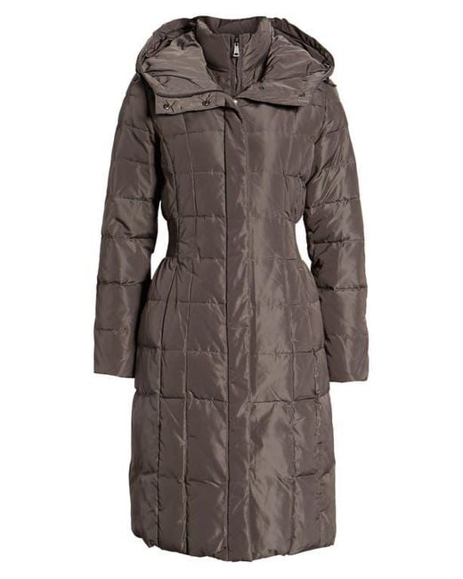 Cole Haan Quilted Down Puffer Coat in Gray Lyst