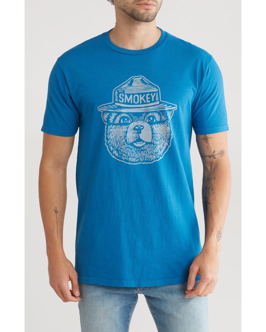 American Needle Blue Smokey The Bear Graphic T-shirt for men