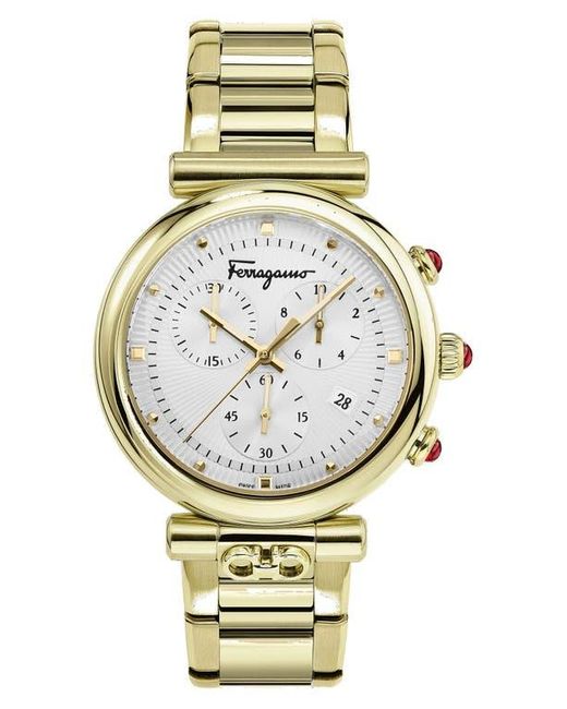 Ferragamo Metallic Ora Chronograph Bracelet Watch, 40Mm