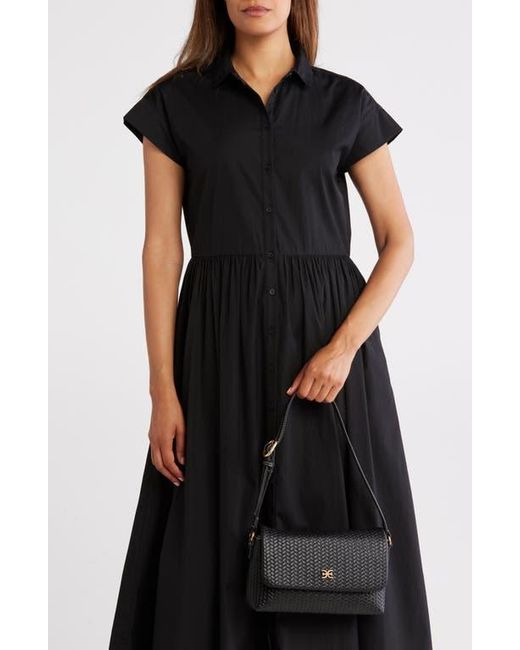 Sam Edelman Black Eva Woven Shoulder Bag