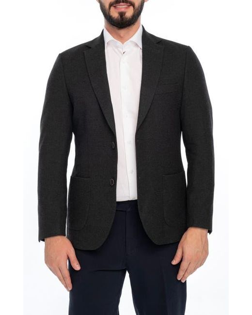 VELLAPAIS Black Solid Sport Coat for men