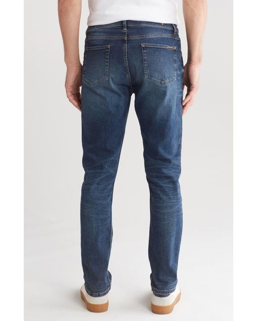 7 For All Mankind Blue Slimmy Tapered Slim Fit Jeans for men