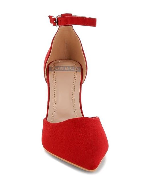Rag & Co Red Dolona Pointed Toe Pump