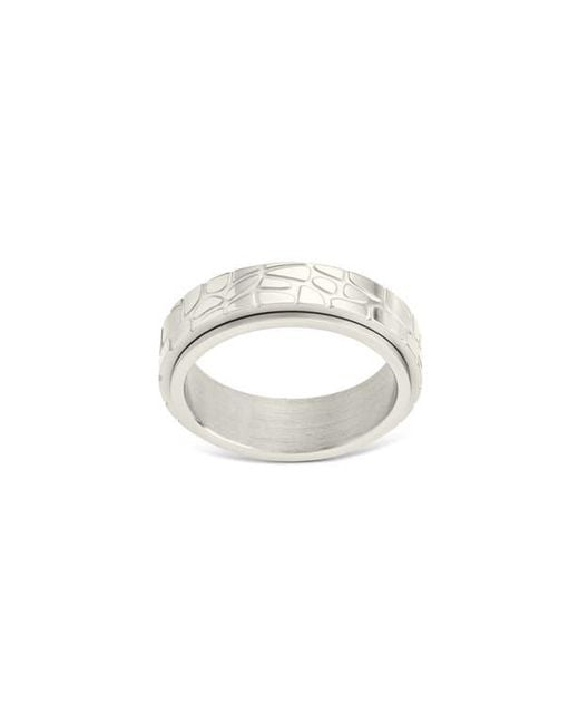 Sterling Forever Metallic Textured Spinner Ring