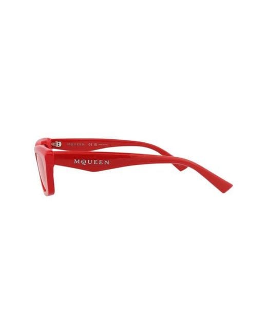 McQueen Red 52Mm Rectangular Sunglasses