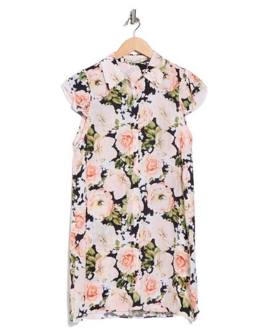 Alice + Olivia Multicolor Jem Ruffle Cap Sleeve Shirtdress
