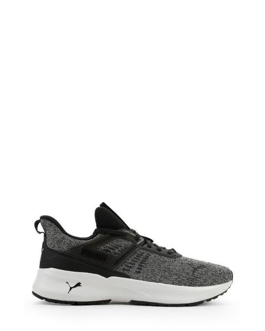 PUMA Black Outpace Heather Sneaker for men