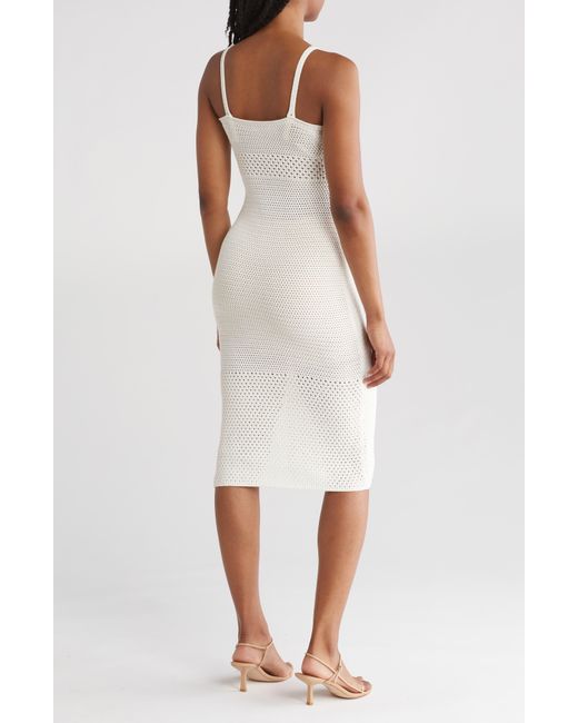 Bebe White Knit Midi Dress