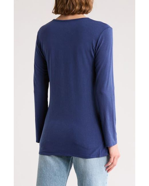 Go Couture Blue Basic Stretch Modal T-Shirt