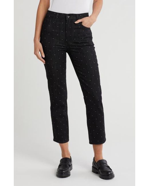 Rag & Bone Black Fern Dot High Waist Ankle Slim Leg Jeans