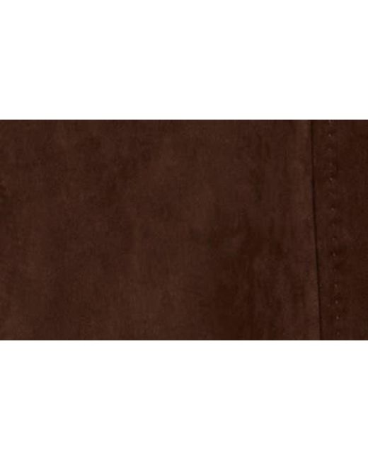 Max Studio Brown Faux Suede Barrel Pants