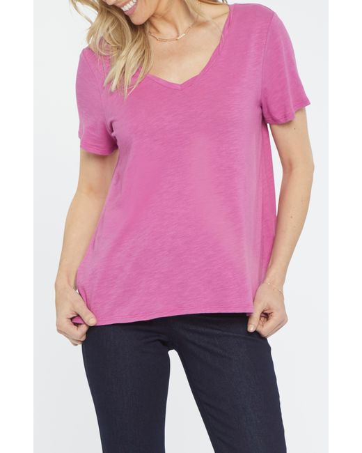 NYDJ Pink Twist V-neck T-shirt