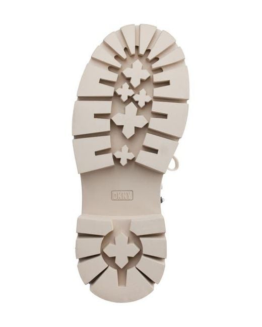 DKNY White Verika Lace-Up Lug Sole Boot