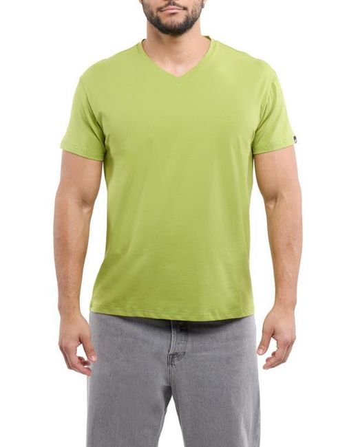 Xray Jeans Green Cotton Spandex V-Neck T-Shirt for men