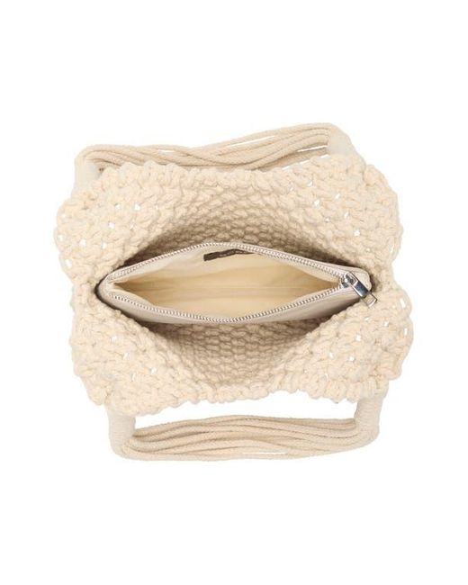 BCBGMAXAZRIA Natural Woven Shoulder Bag With Removable Pouch
