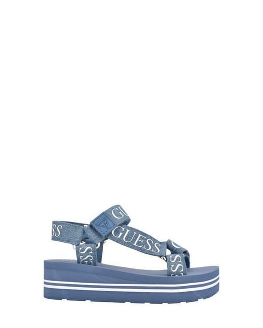 Guess Blue Avin Platform Sandal