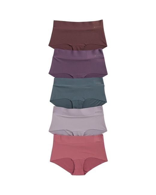 Danskin Purple Assorted 5-Pack Brushed Microfiber Hipster Briefs