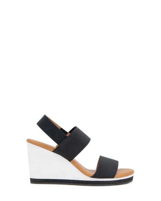 Andre Assous Blue Nikola Slingback Wedge Sandal