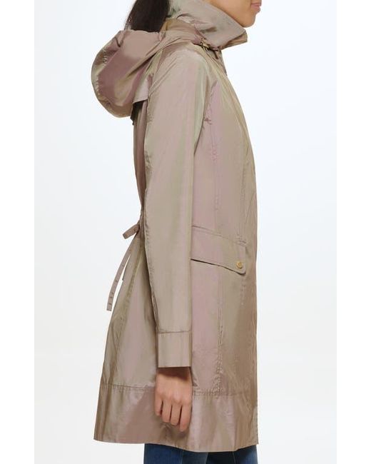 Cole haan back bow packable hooded raincoat best sale