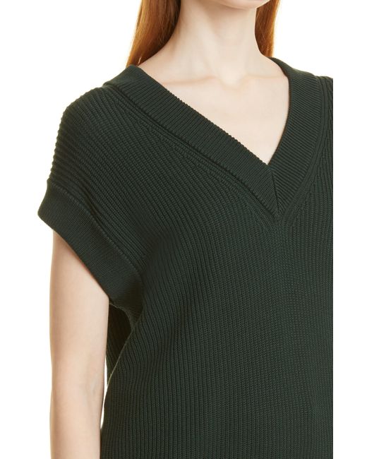 Boss Green Felgica V-neck Ribbed Cotton & Silk T-shirt