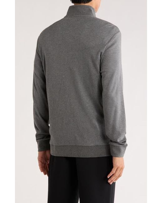 Bugatchi Gray Stretch Knit Full Zip Jacket for men
