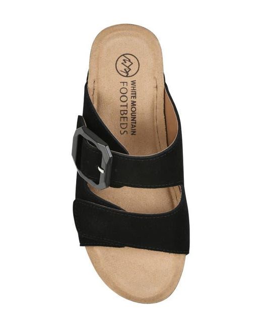 White Mountain Black Fearful Wedge Sandal