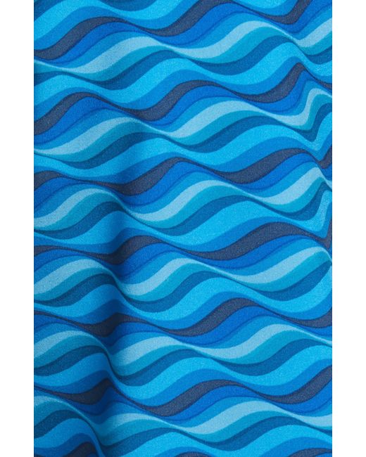 Fair Harbor Blue Anchor Palm Print Swim Trunks for men