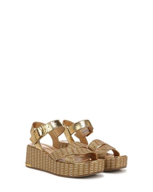 Sarto Metallic Tilly Ankle Strap Platform Wedge Sandal