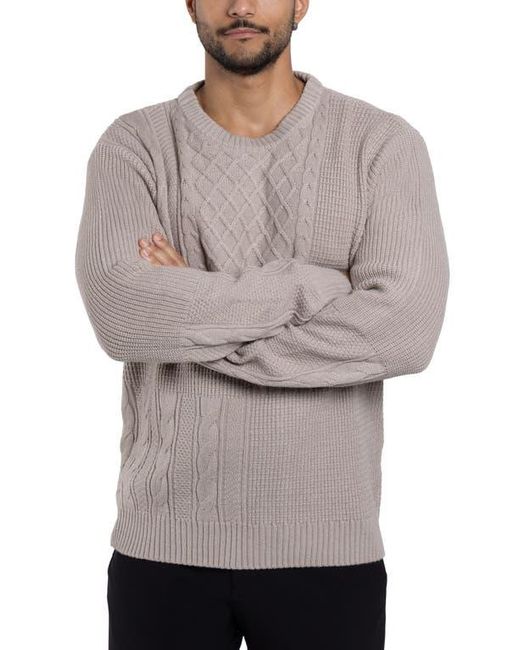 Xray Jeans Gray Mixed Knit Crewneck Pullover Sweater for men