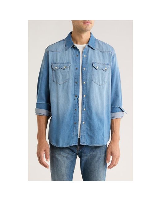 Lucky Brand Blue Western Denim Button-Up Shirt for men