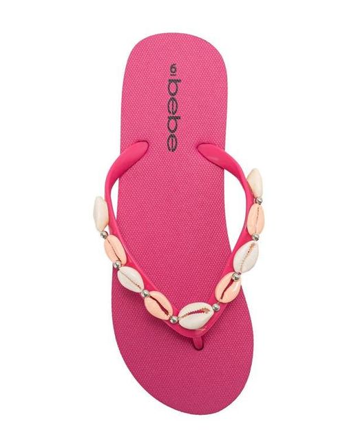 Bebe Pink Seashell Flip Flop