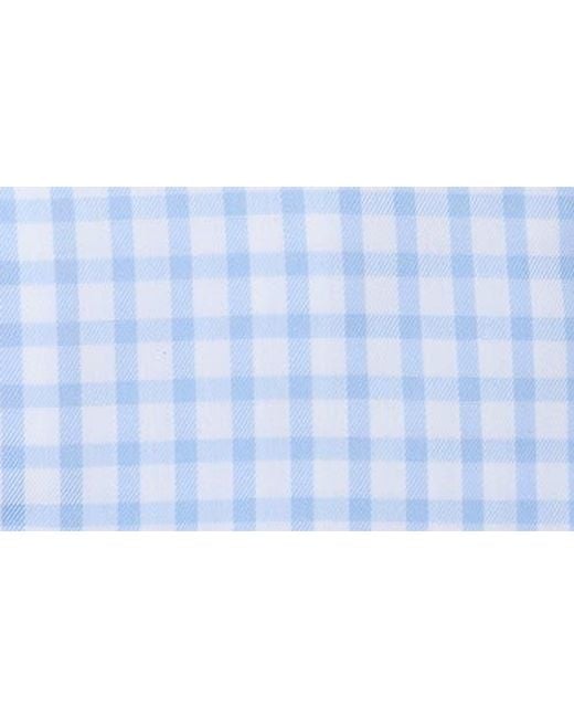 Duchamp Blue Slim Fit Check Stretch Cotton Dress Shirt for men