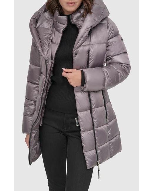 Dkny asymmetrical packable puffer coat best sale