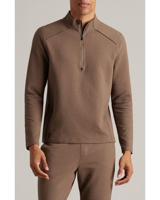 Rhone Brown Tribeca Tech Half Zip Pullover for men