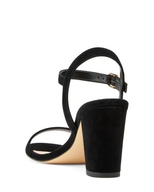 Stuart Weitzman Black Dancer Block Heel Sandal