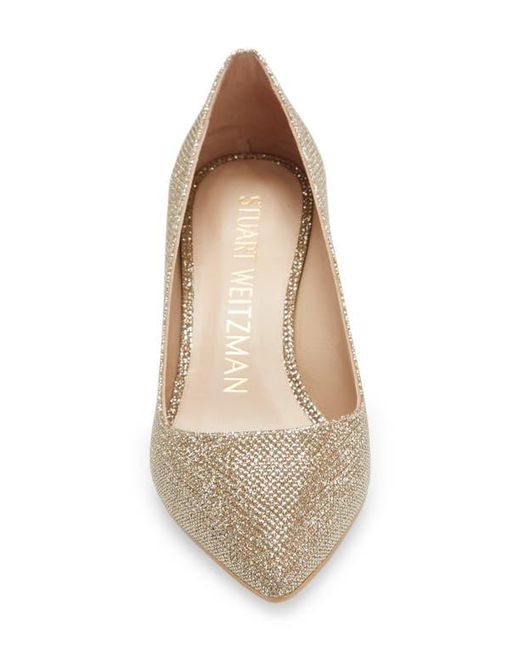 Stuart Weitzman Natural Linsi Leather Pointed Toe Pumps