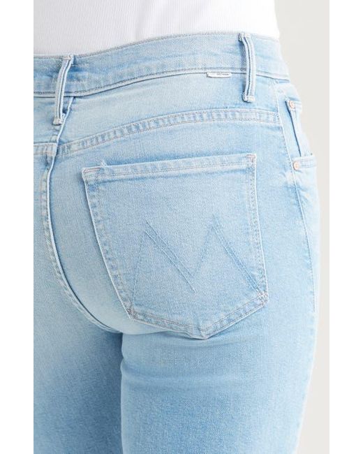 Mother Blue The Insider High Waist Fray Hem Crop Bootcut Jeans