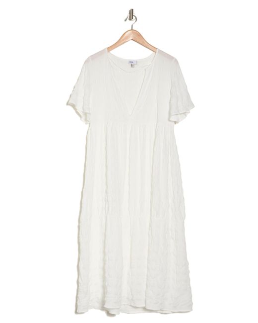 Nordstrom White Texture Flowy Maxi Dress
