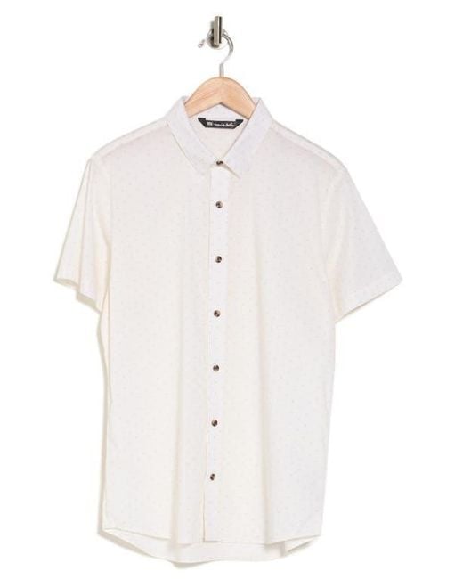 Travis Mathew White Marshal Short Sleeve Button-Up Shirt for men